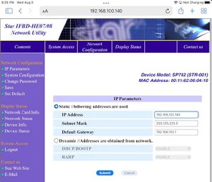 SP700 static IP address.jpg